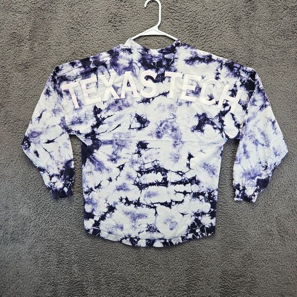 Texas Tech Spirit‎ Jersey Shirt Adult Small Purple Tie Dye Crewneck Pullover - Picture 1 of 10